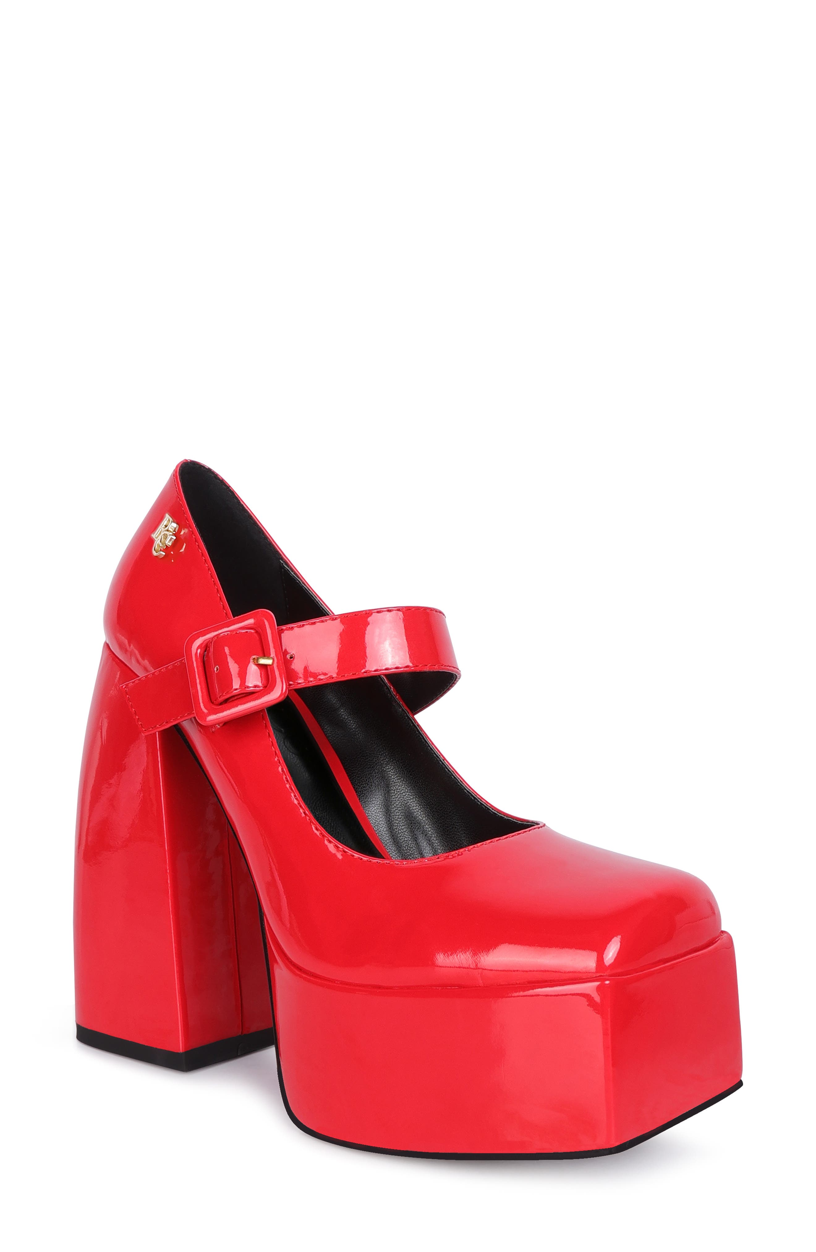 Rag & Co Merrymam Platform Mary Jane Heel, Main, color, Red