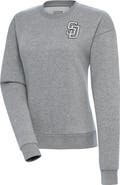 ANTIGUA Women's Antigua  Heather Gray San Diego Padres Brushed Metallic Victory Pullover Sweatshirt