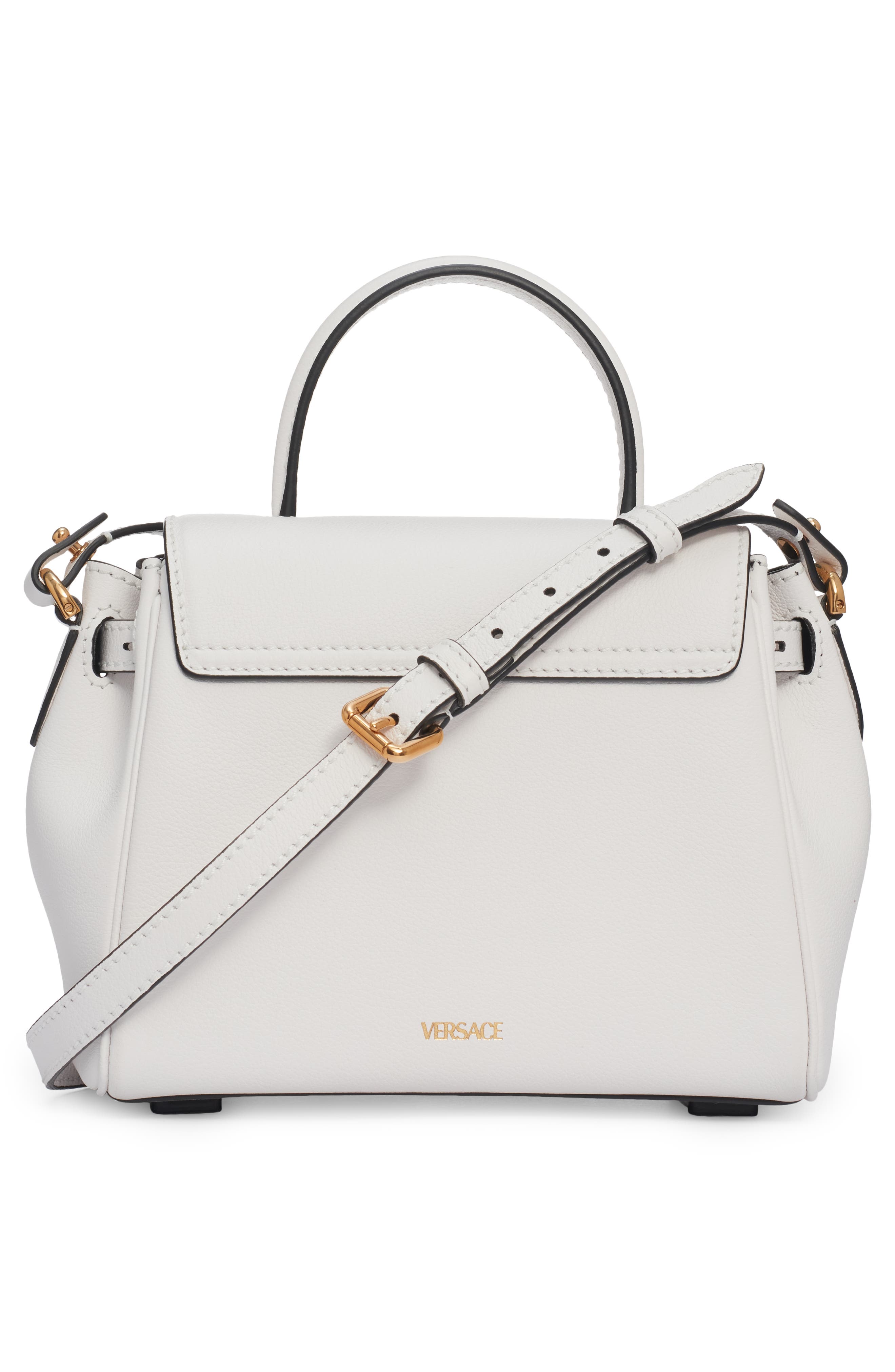 Small La Medusa Handbag, Alternate, color, OPTICAL WHITE-VERSACE GOLD