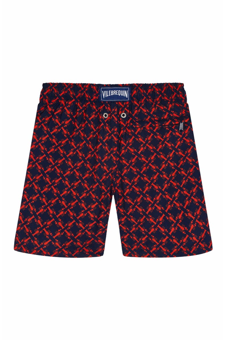 Kids' Homard Pixel Ultra-Light and Packable Swim Shorts, Alternate, color, BLEU MARINE