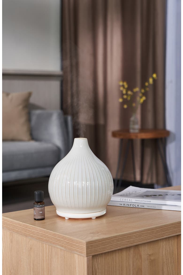 Pistil White Ceramic Ultrasonic Diffuser, Alternate, color, WHITE