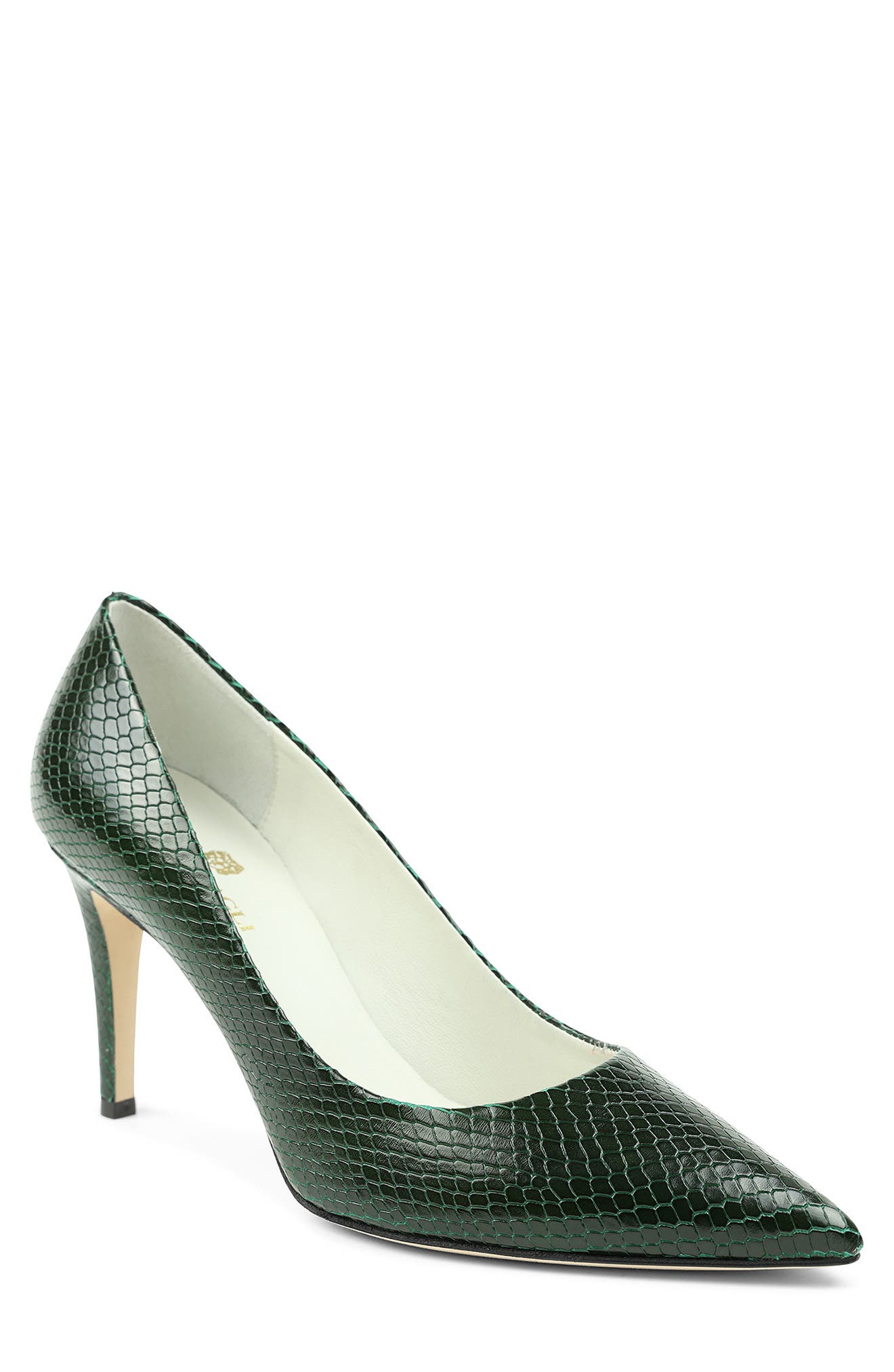 Telma Snakeskin Embossed Pump, Main, color, EMRALD VIPER