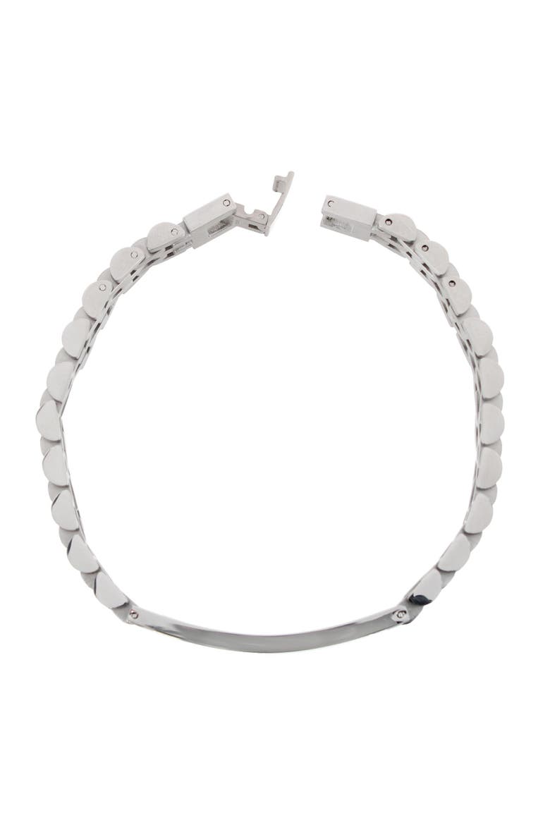 Signet Id Metal Link Bracelet, Alternate, color, Silver