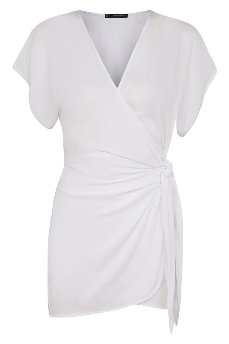 Emily Cover-Up Wrap Dress, Alternate, color, OFF WHITE