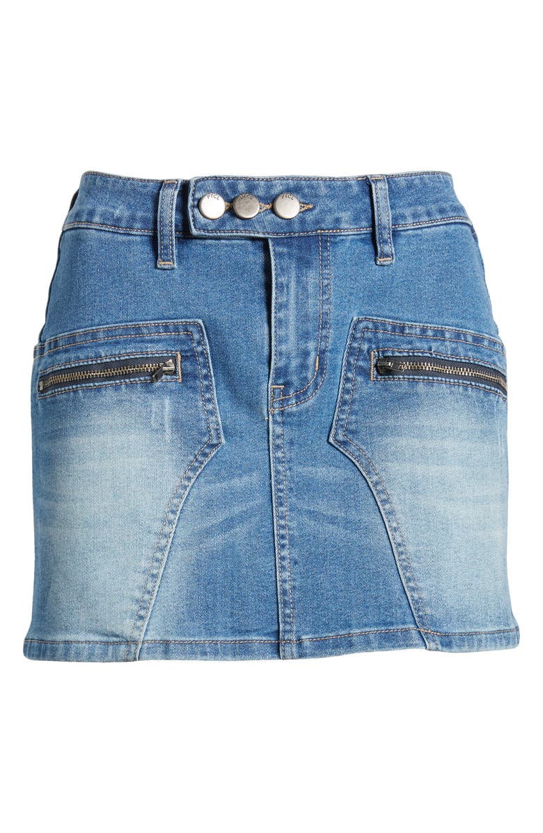 PTCL Moto Zip Pocket Denim Miniskirt, Alternate, color, 