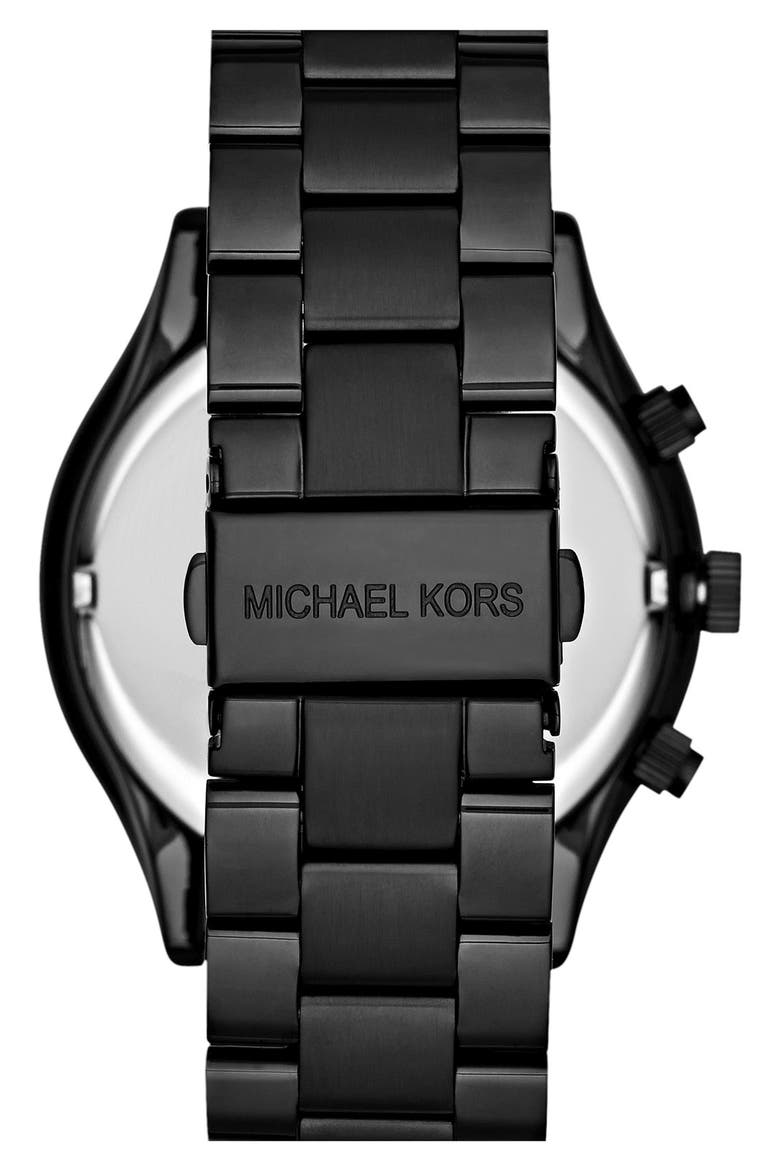 Michael Kors 'Slim Runway' Chronograph Bracelet Watch, 42mm (Nordstrom Exclusive), Alternate, color, BLACK