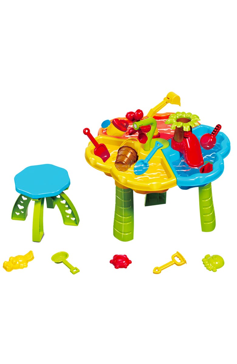 Trimate Toddler Sensory Sand and Water Table with Chair, Main, color, Multicolored