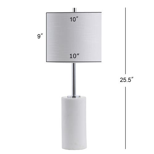 Jonathan Y Aksel 25.5" Marble Led Table Lamp, White/chrome In White Marble/chrome