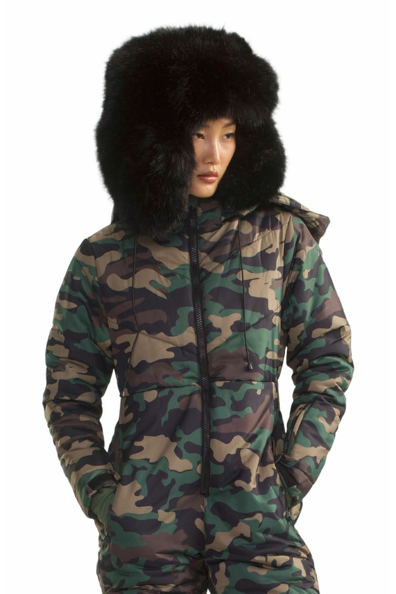 The Snow Bunny Faux Fur Trapper Hat, Alternate, color, Black