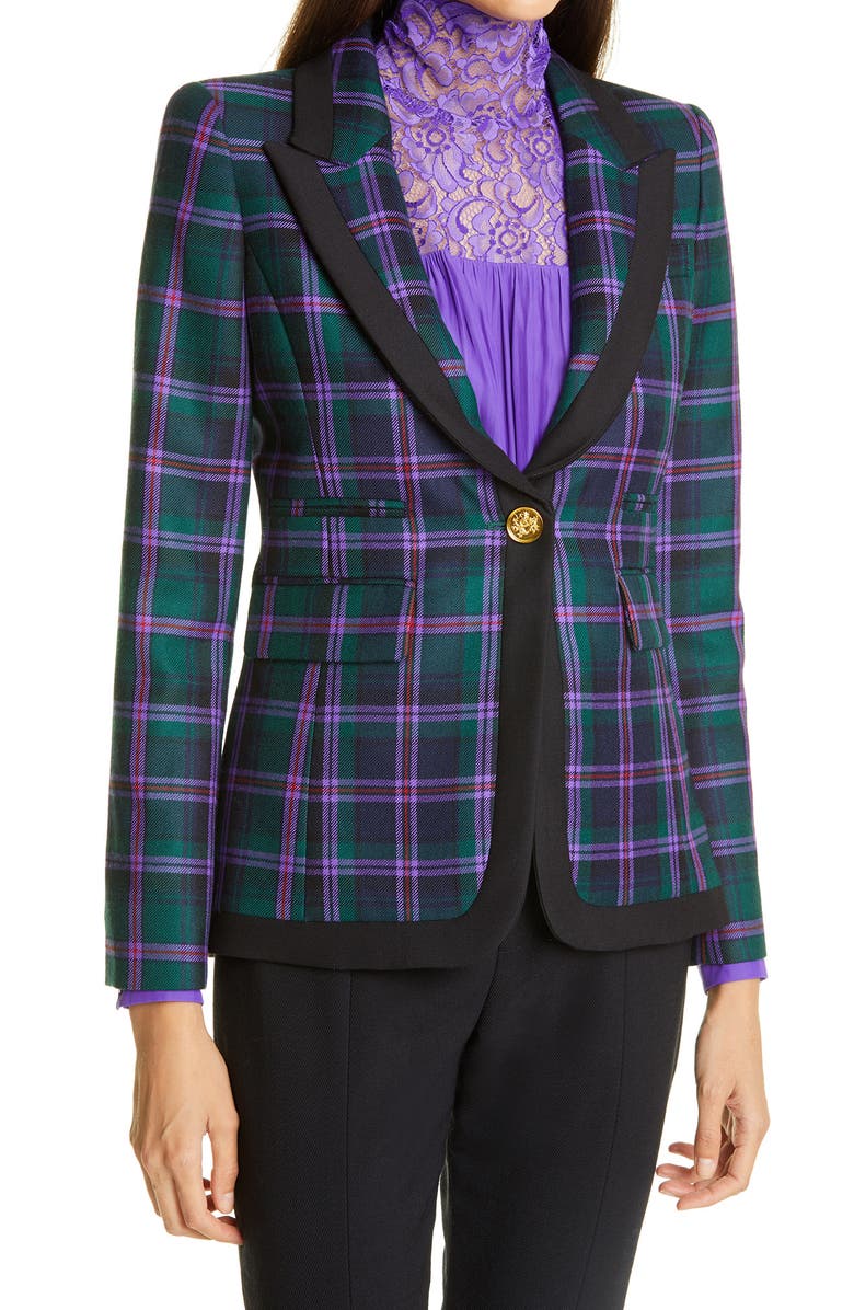 Smythe Tartan Peaked Lapel Wool Blazer, Alternate, color,