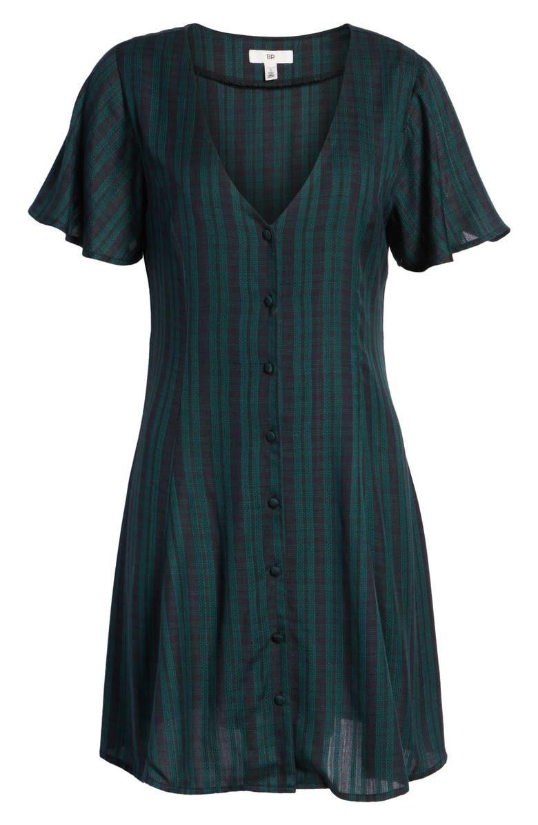 BP. Plaid Button Front Dress, Alternate, color, 