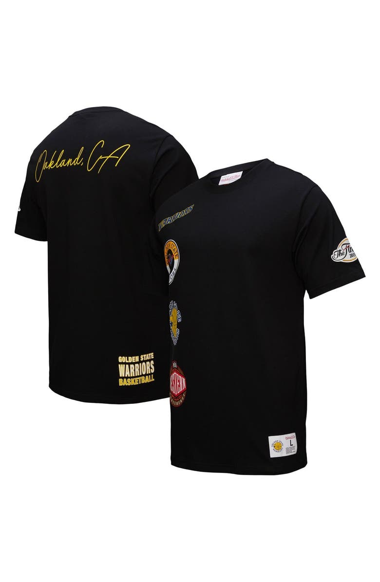 Mitchell & Ness Men's Black Golden State Warriors Black Out Collection Vintage Premium T-Shirt, Main, color, Black