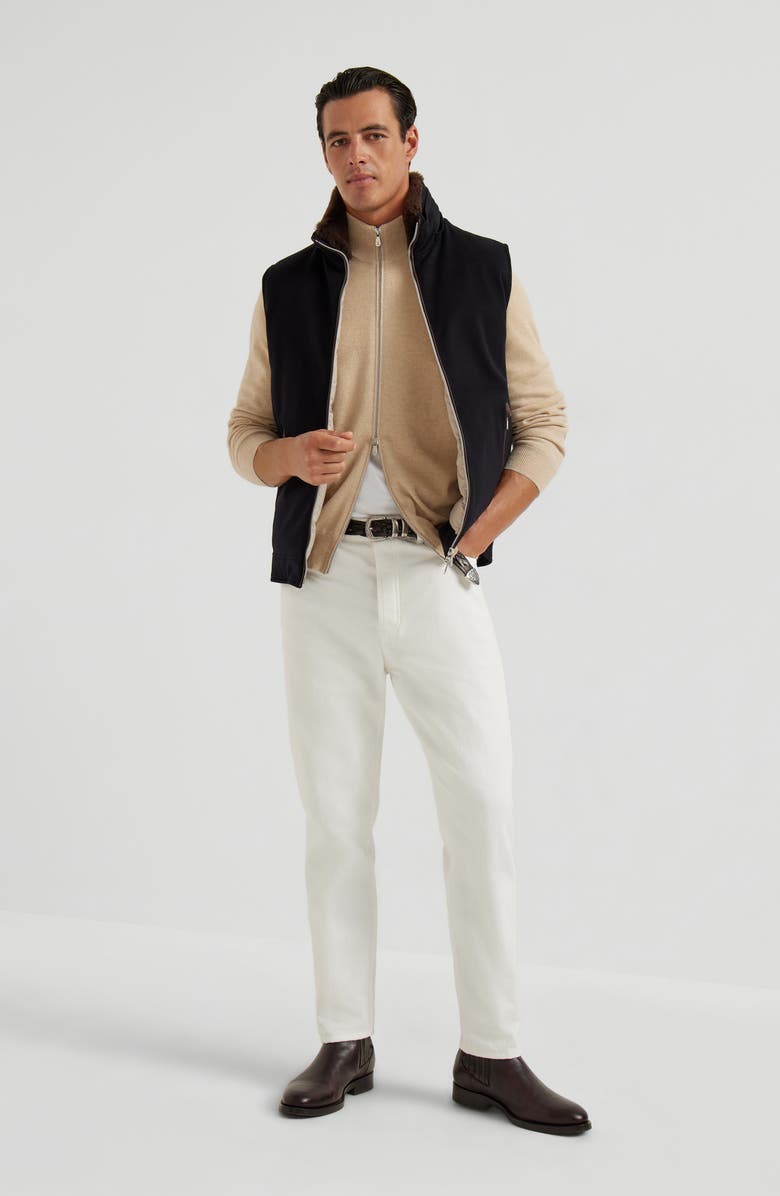 Brunello Cucinelli Hooded down vest, Alternate, color, Black