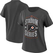 WEAR by Erin Andrews Women's WEAR by Erin Andrews  Charcoal Philadelphia Flyers 2024 NHL Stadium Series Boyfriend T-Shirt