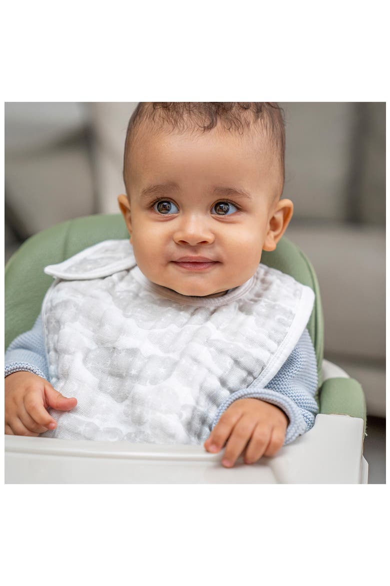 3-Pack Classic Organic Cotton Muslin Snap Bibs, Alternate, color, MAP THE STARS GREY