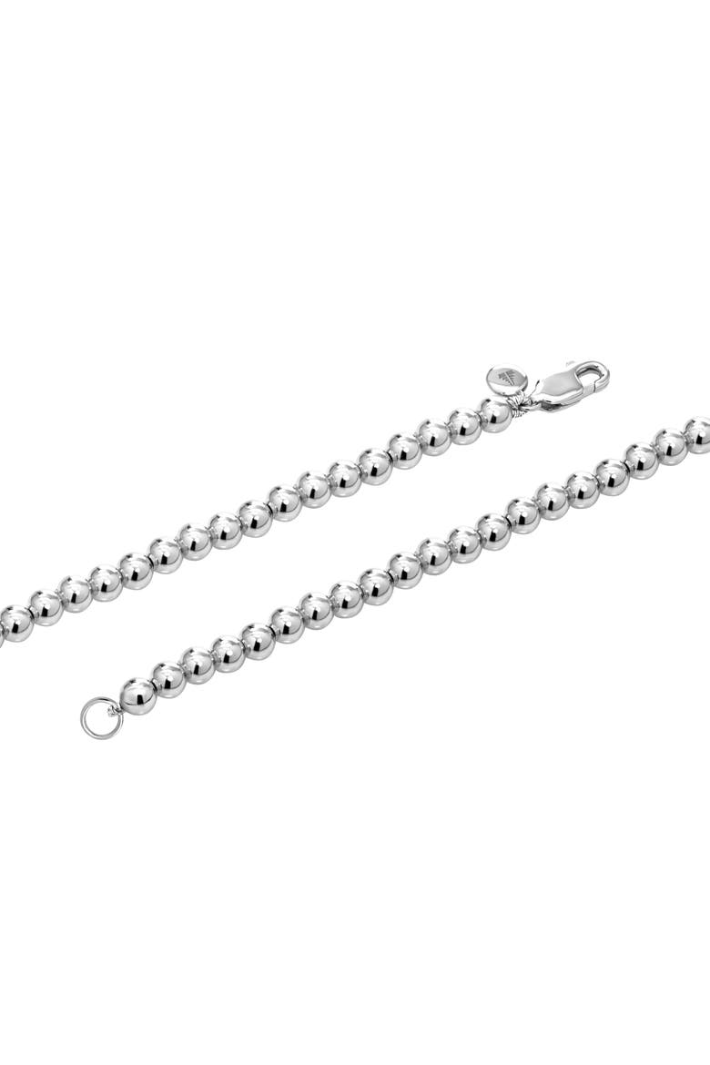 4mm Beaded Ball Chain Bracelet in Rhodium Plated Sterling Silver, Alternate, color, Silver