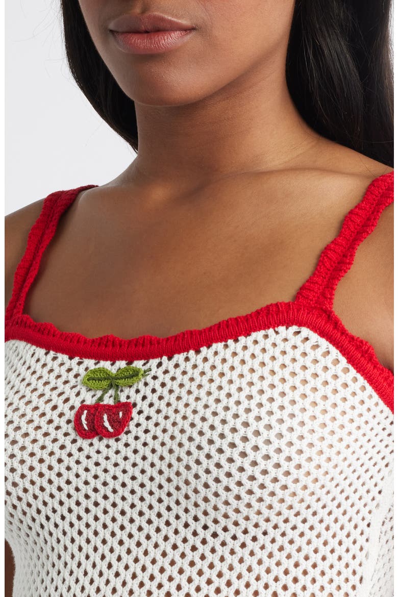 x Styled by COCO! Marcie Embroidered Open Stitch Camisole, Alternate, color, IVORY