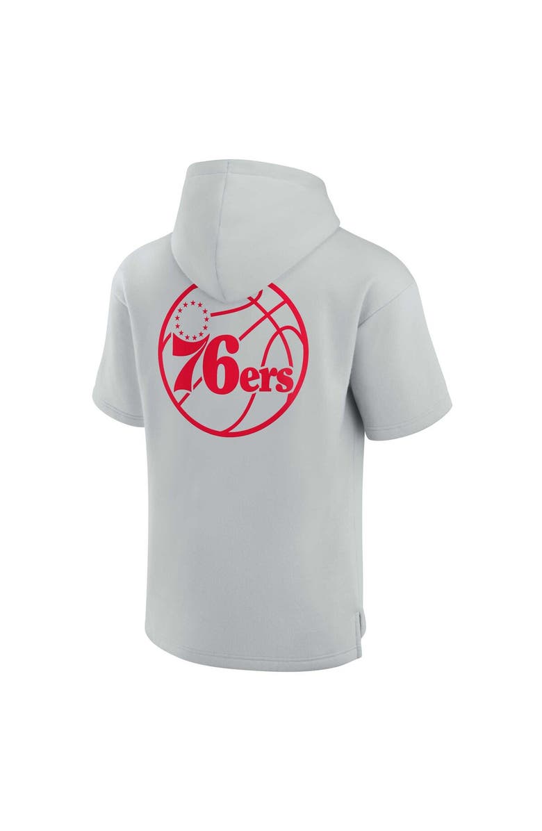 Fanatics Signature Unisex Fanatics Gray Philadelphia 76ers Elements Super Soft Fleece Short Sleeve Pullover Hoodie, Alternate, color, Gray