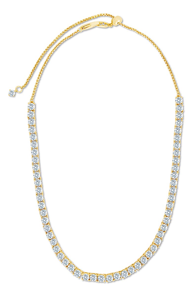 Sterling Forever Jadon Slide Tennis Necklace, Alternate, color, Gold