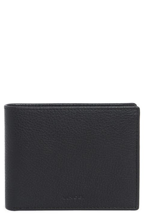 Pebbled Leather Bifold Passcase Wallet