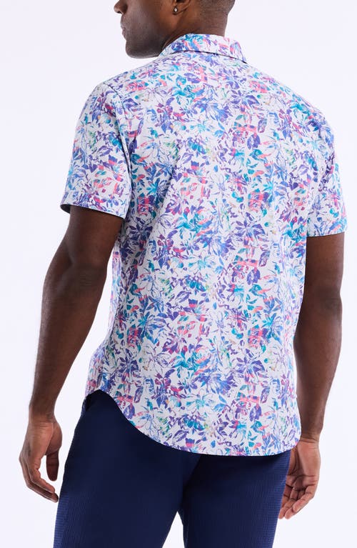 Robert Graham Jerome Short Sleeve Cotton Button-up Shirt In Blue