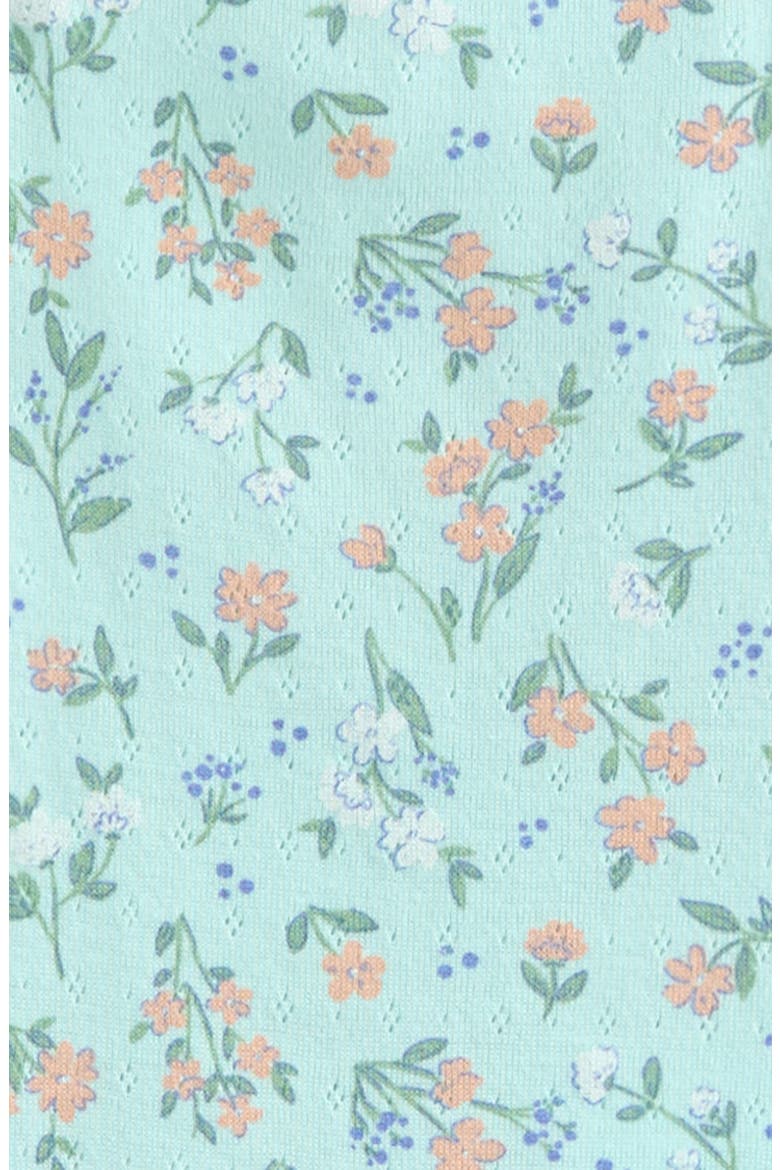 Tank Bodysuit & Shorts Set, Alternate, color, TEAL DELIGHT SUGAR FLORAL