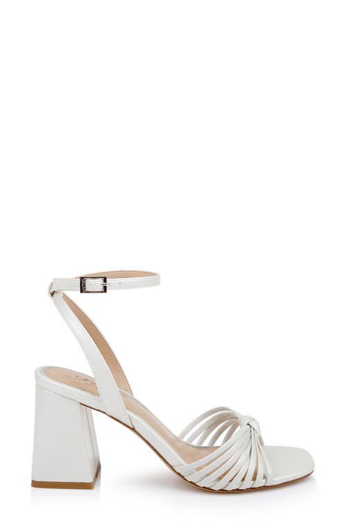 Jewel Badgley Mischka Nariah Ankle Strap Sandal In White Matte