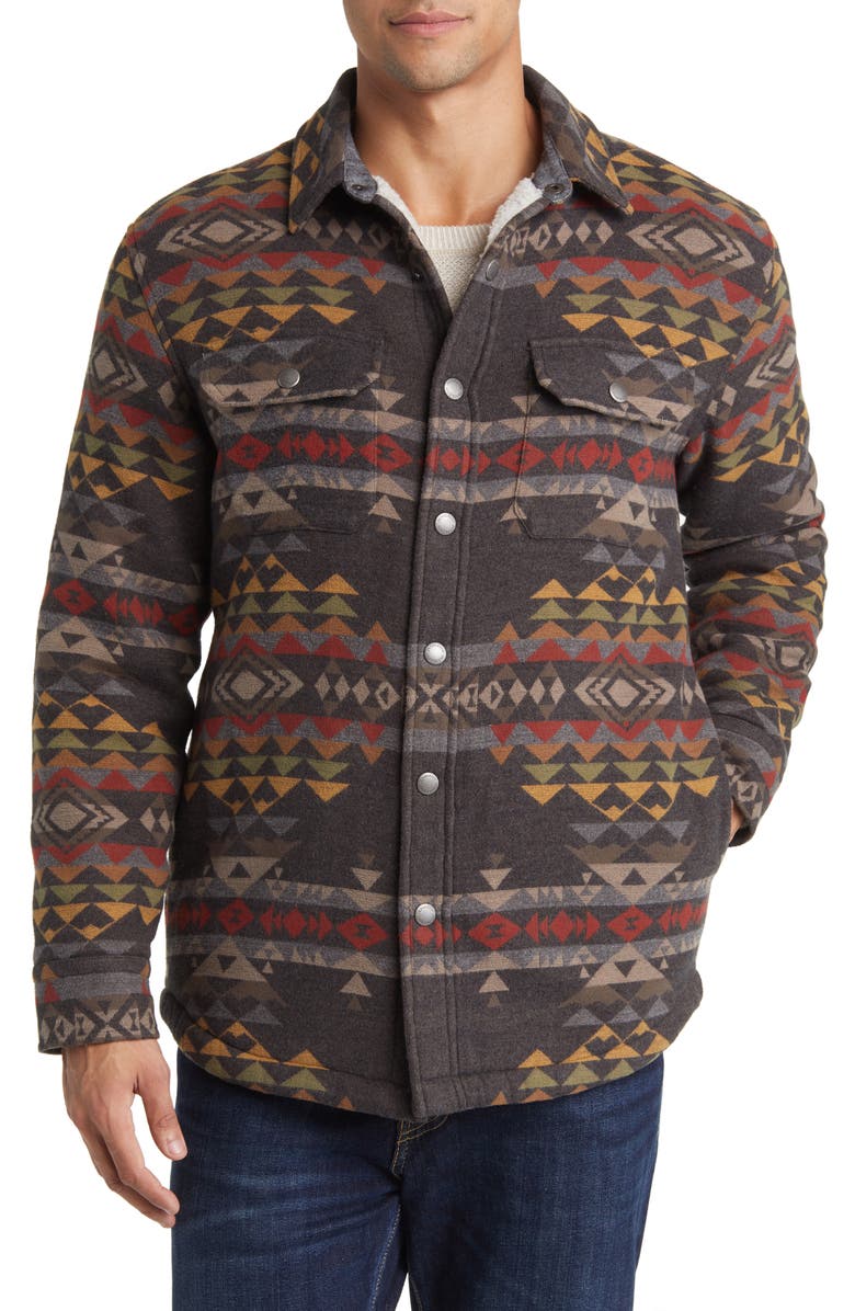 Pendleton Bay City Fleece Lined Snap-Up Shirt Jacket, Alternate, color, 