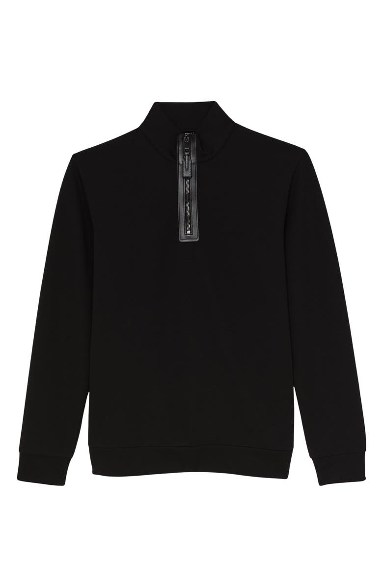 Reiss Hale Quarter Zip Top, Alternate, color, Black