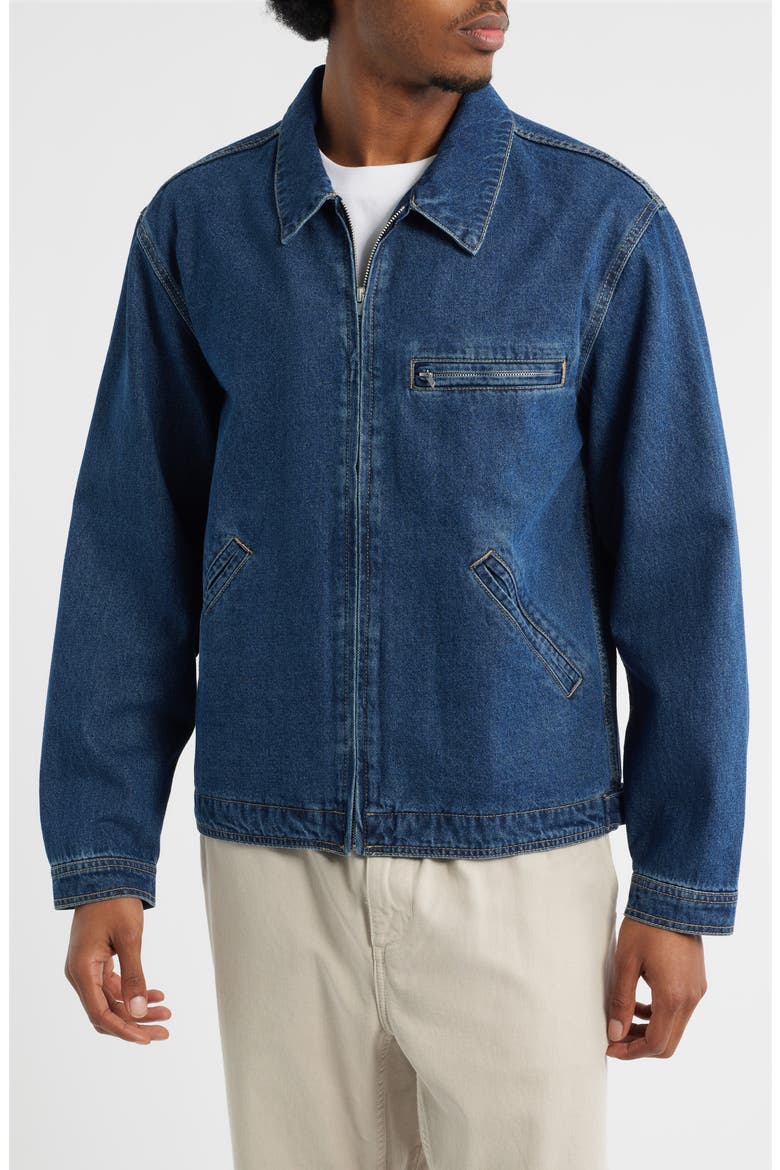 Denim Zip Jacket, Alternate, color, INDIGO RINSE