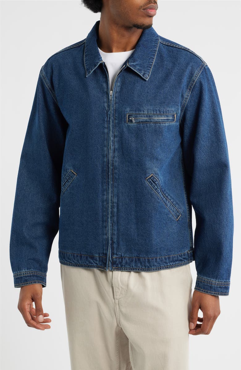 BP. Denim Zip Jacket, Alternate, color, Indigo Rinse