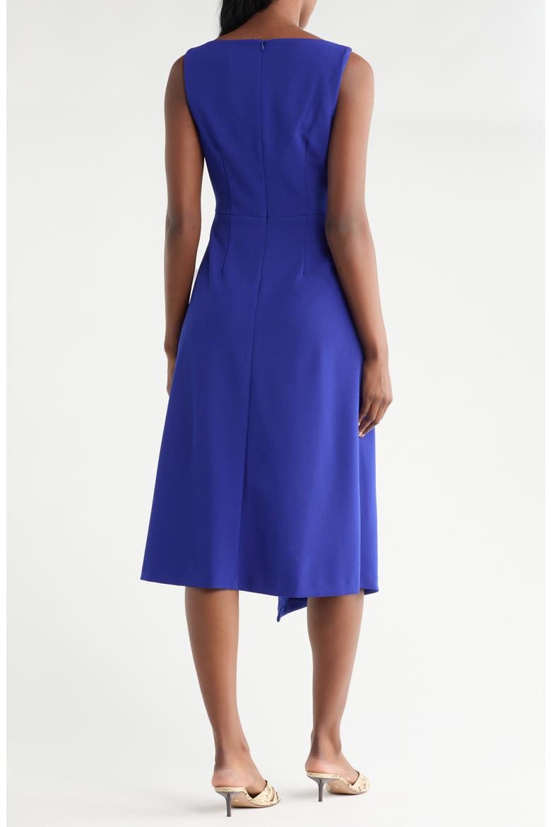 Sleeveless Stretch Crepe Fit & Flare Midi Dress, Alternate, color, COBALT