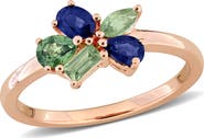 DELMAR Mixed Cut Green and Blue Sapphire Ring