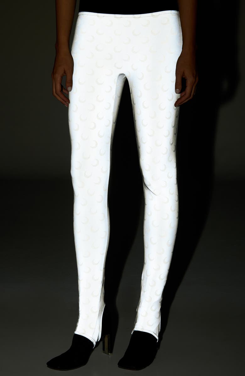 Marine Serre Moon Print Jersey Stirrup Leggings, Alternate, color,