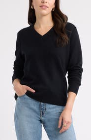 Caslon® Wool & Cashmere V-Neck Sweater
