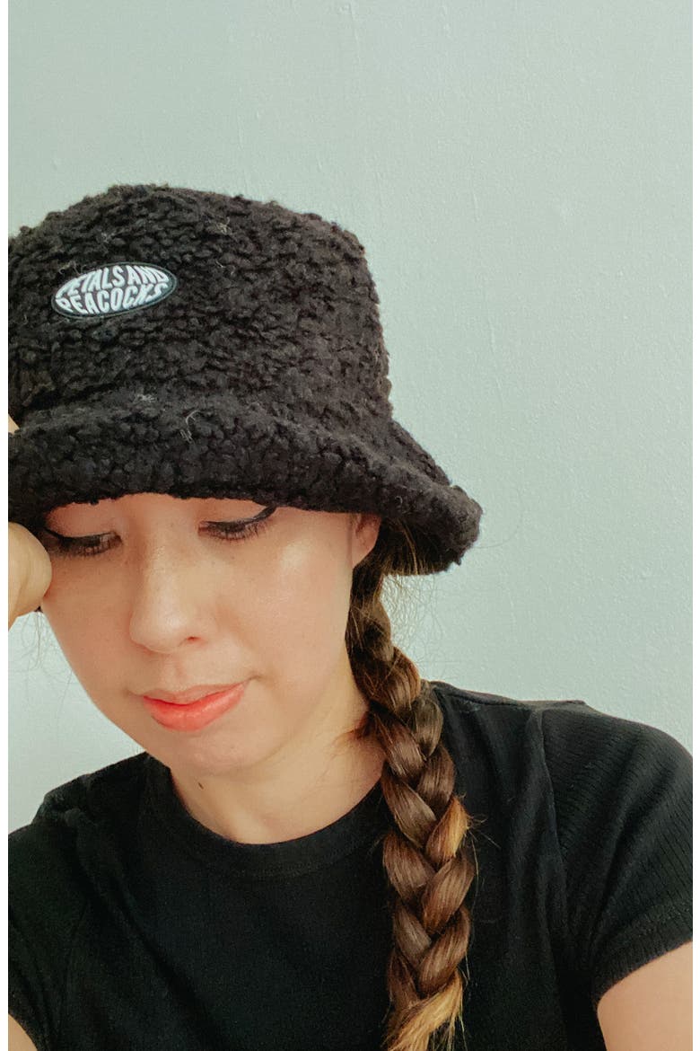 Fleece Bucket Hat, Alternate, color, BLACK