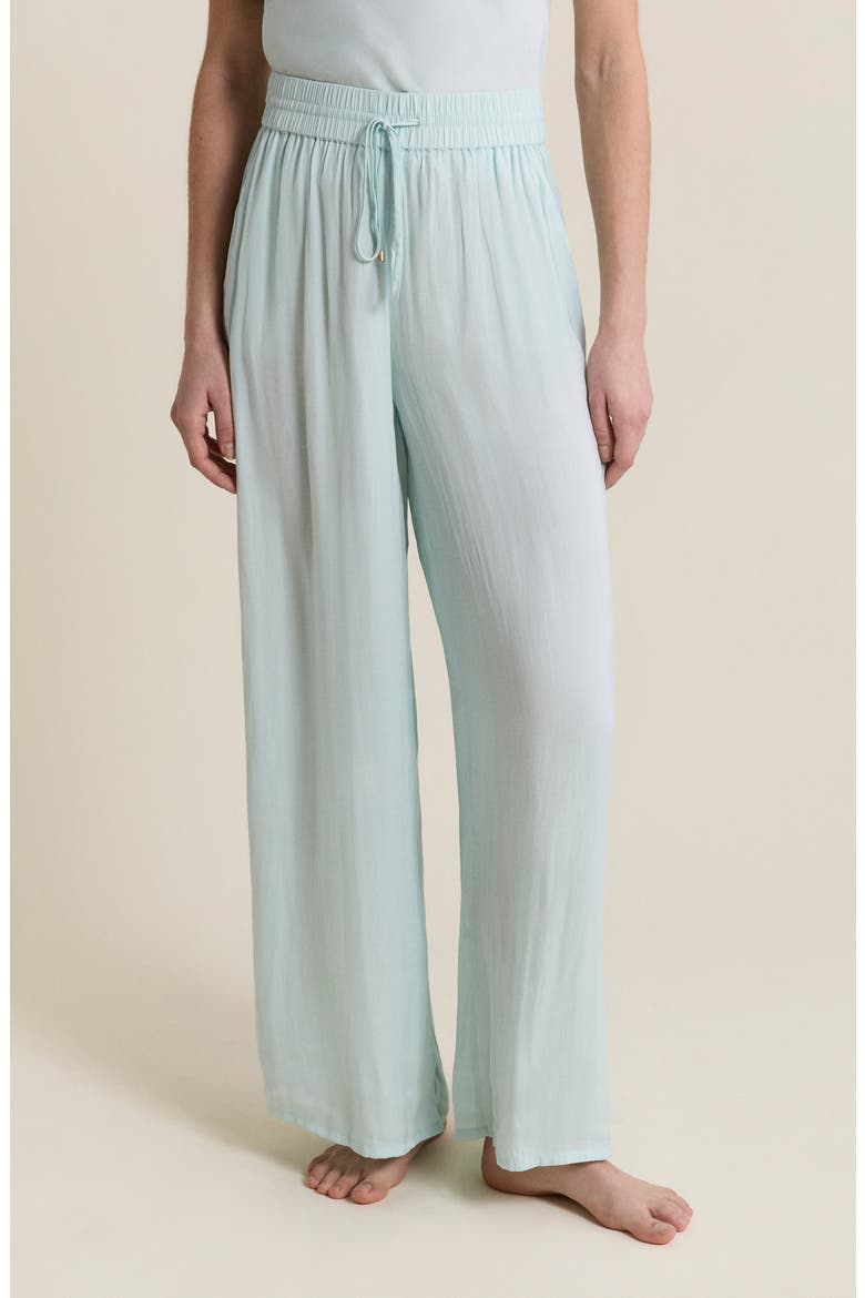 Cheeta Wide Leg Pajama Pants, Main, color, BLUE GREEN