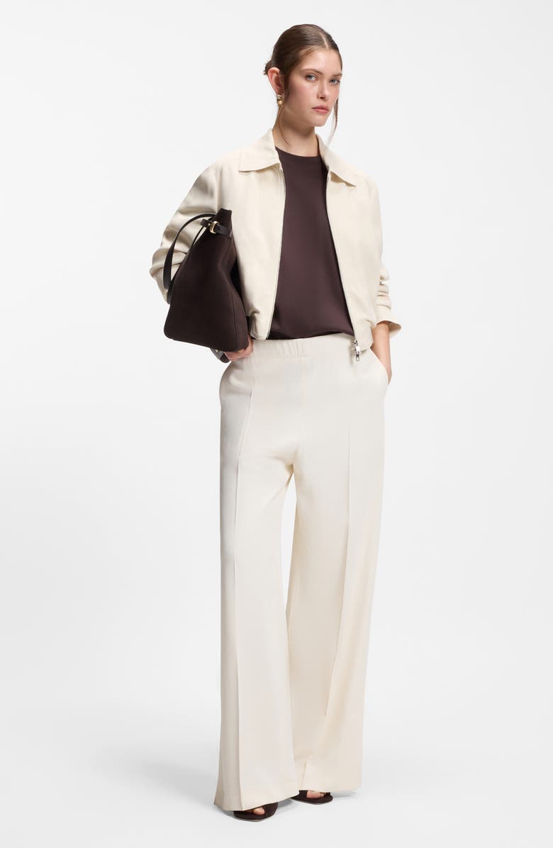 BOSS Tajila Pull-On Wide Leg Pants, Alternate, color, Soft Cream