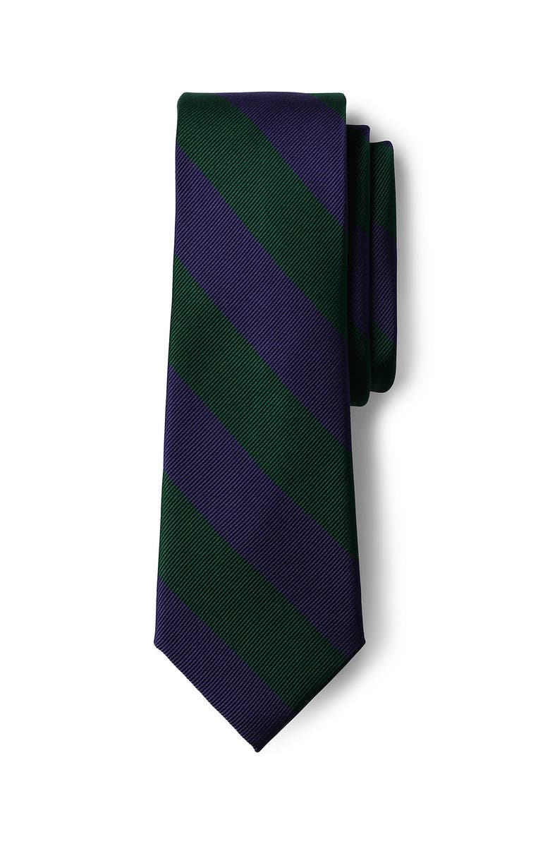 Lands' End Kids Stripe To Be Tied Tie, Main, color, Evergreen/Classic Navy Stripe