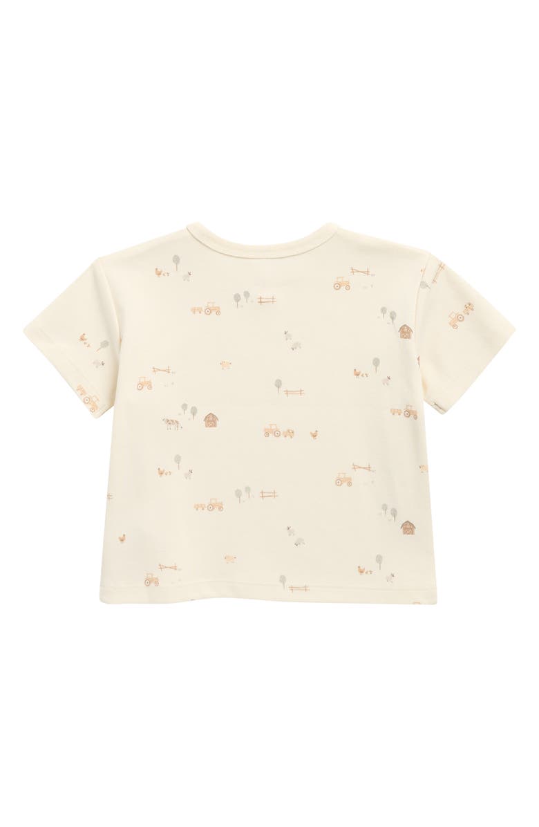 QUINCY MAE Kids' Farm Print Boxy Organic Cotton T-Shirt, Alternate, color, Ivory