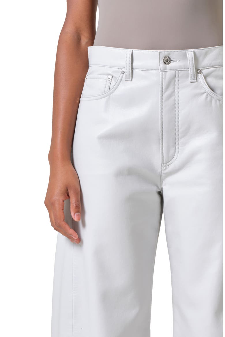 Luna Pieced High Waist Barrel Leg Leather Blend Pants, Alternate, color, WISP