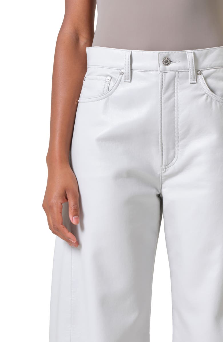 AGOLDE Luna Pieced High Waist Barrel Leg Leather Blend Pants, Alternate, color, Wisp