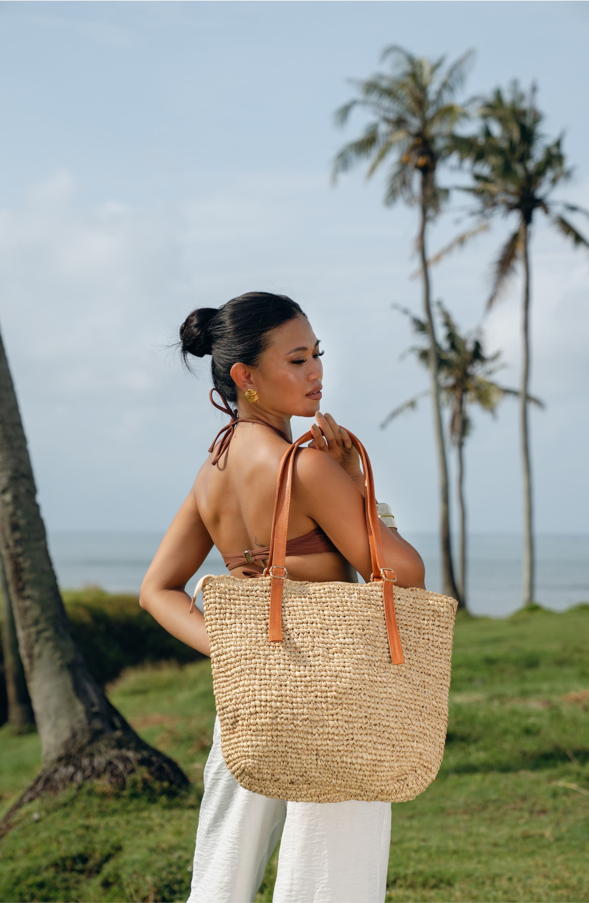 Carmela Raffia Tote, Alternate, color, TAN