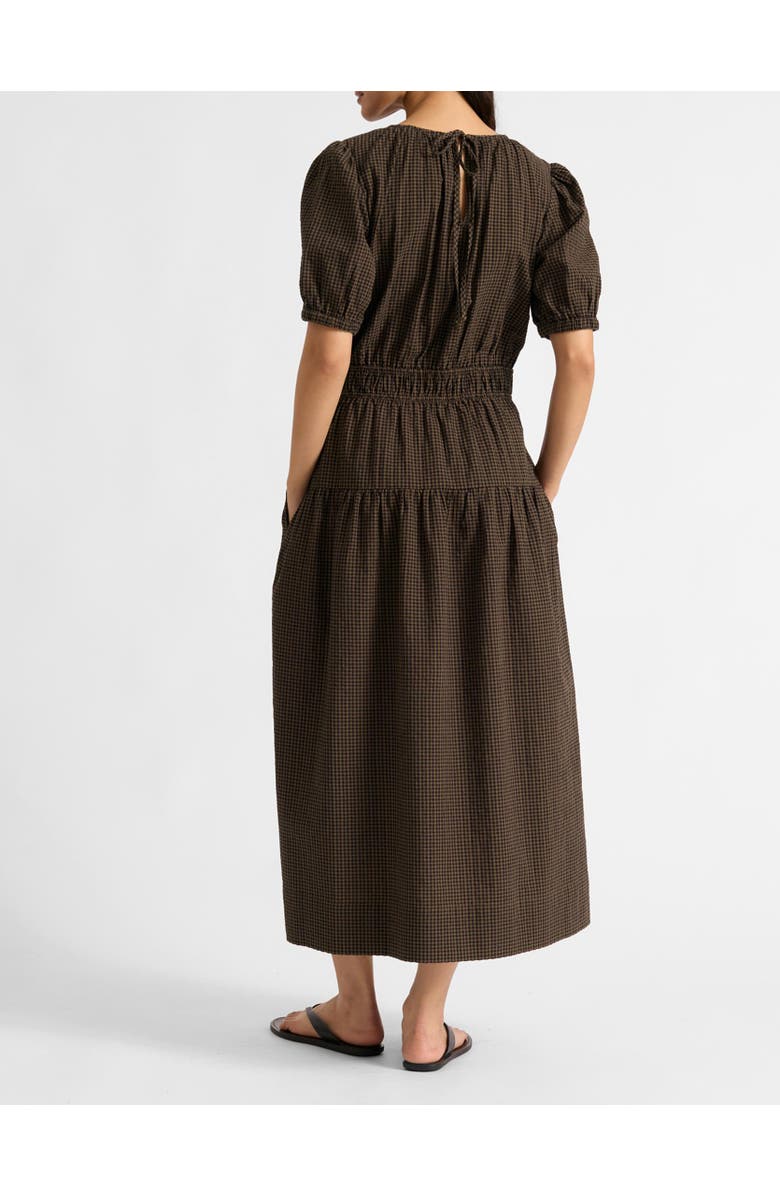 Albaray Gingham Midi Dress, Alternate, color, Chocolate
