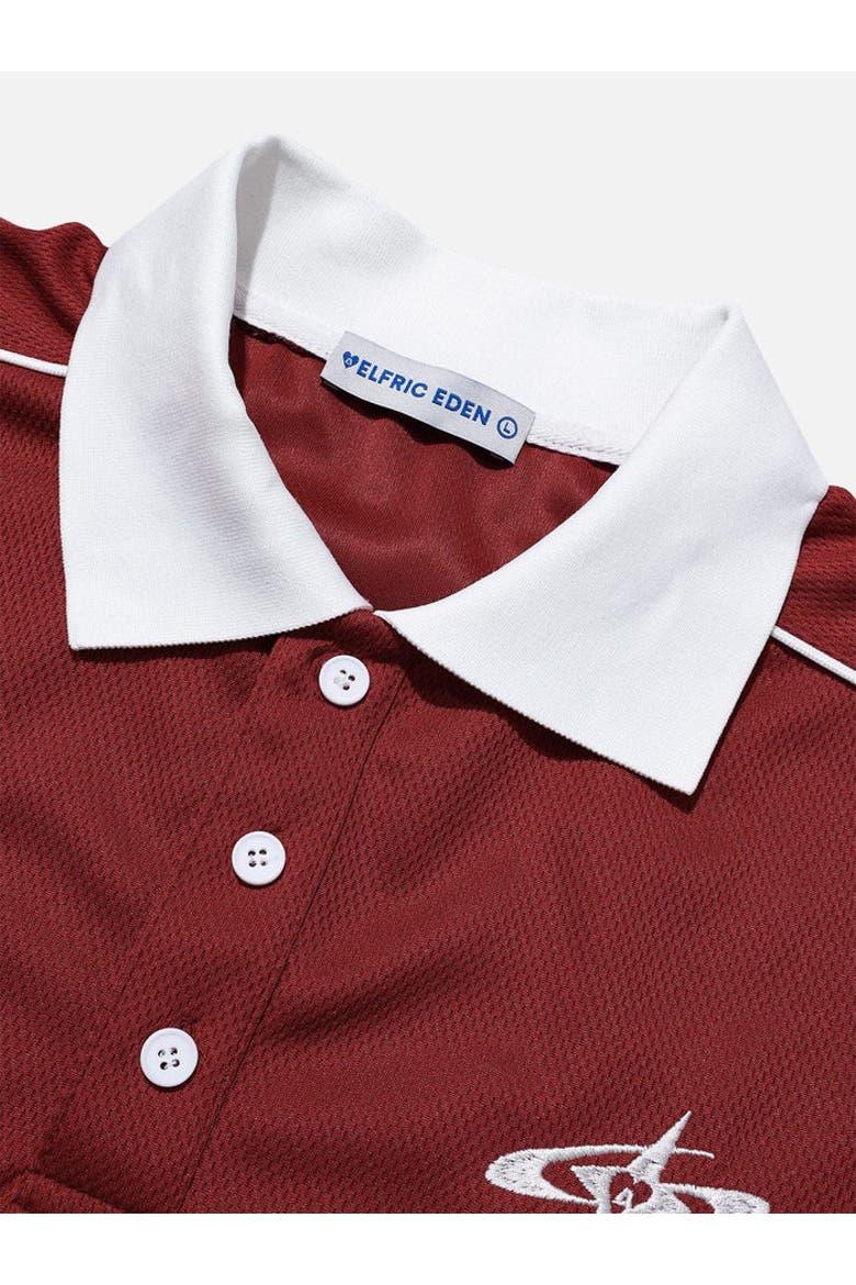 Sporty Polo Soccer Jersey, Alternate, color, Red