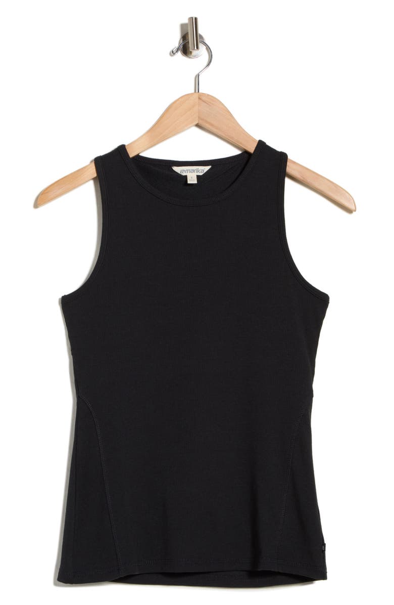 MARIKA Mellie Ribbed Tank, Alternate, color, Black