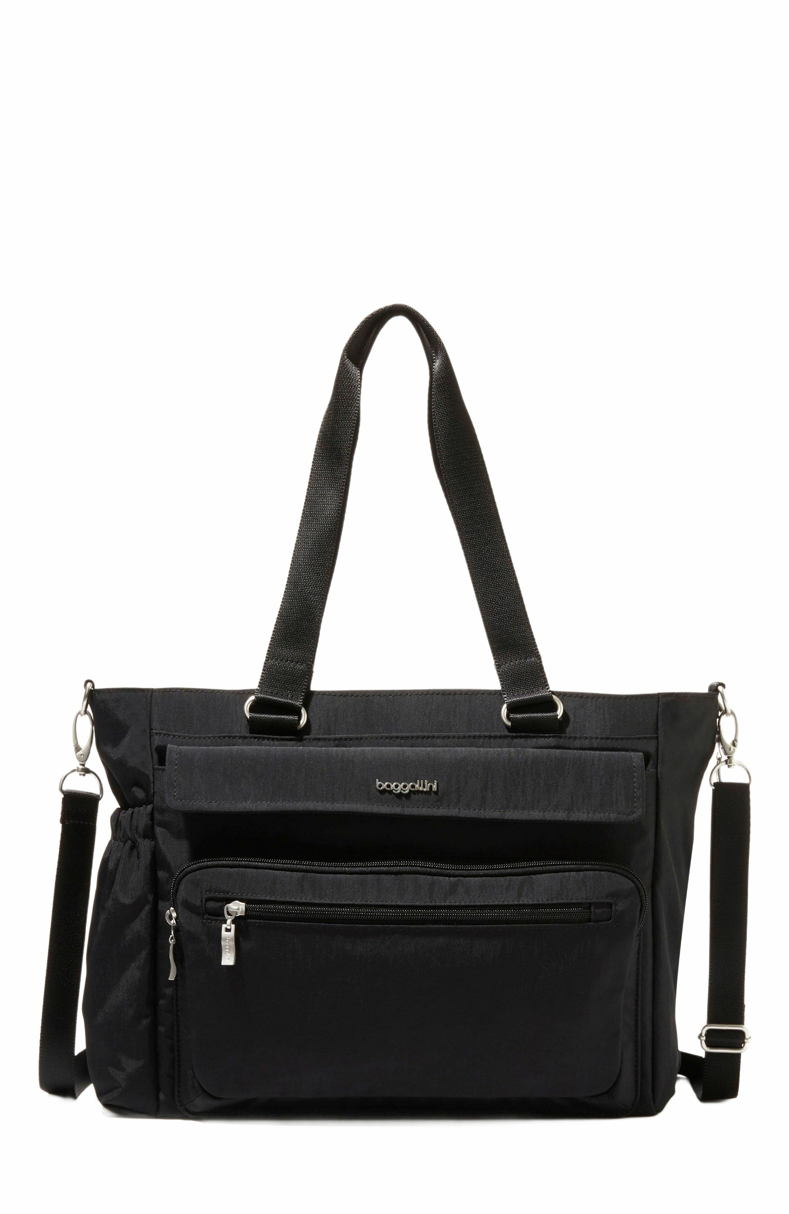 BAGGALLINI Modern Laptop Tote Crossbody Bag, Main, color, Black