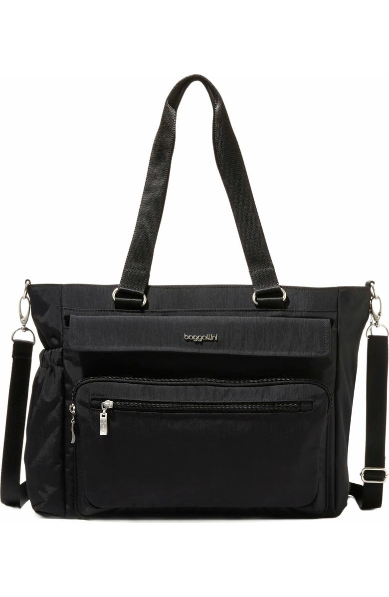 BAGGALLINI Modern Laptop Tote Crossbody Bag, Main, color, Black
