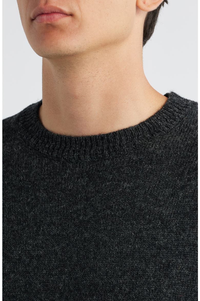 Wool Crewneck Sweater, Alternate, color, BLACK HEATHER