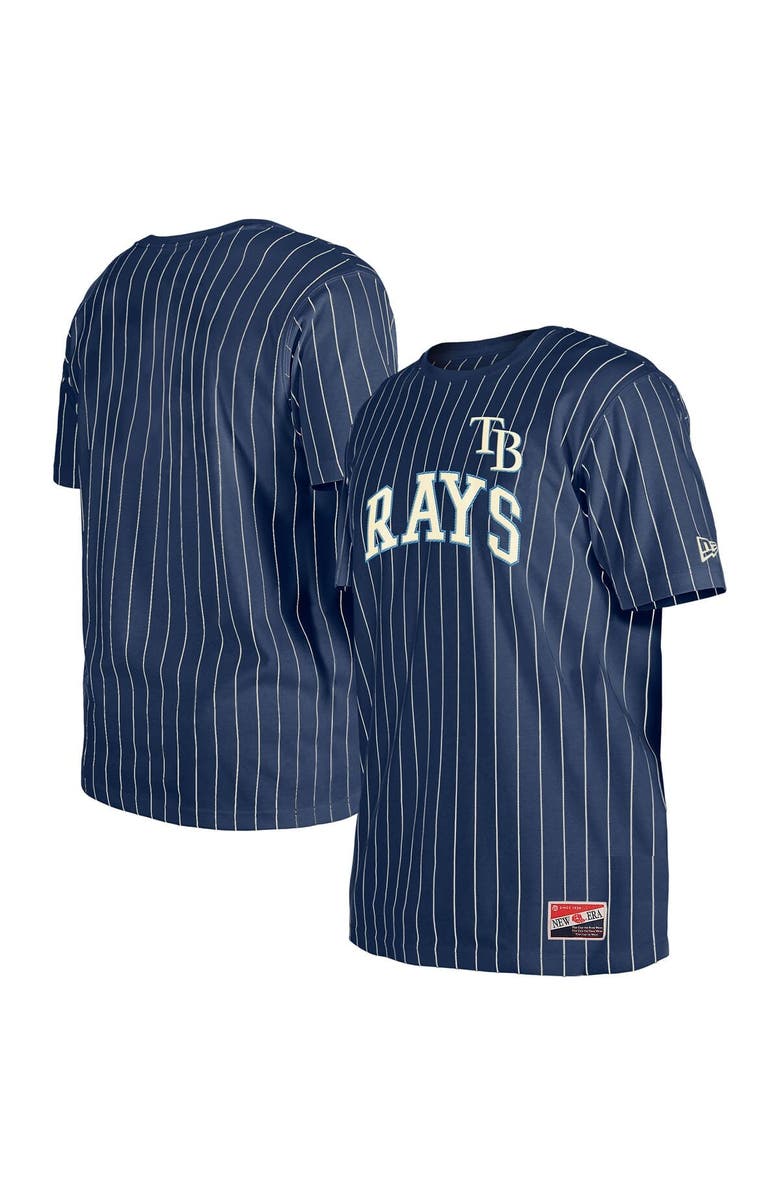 New Era Men's New Era Navy Tampa Bay Rays Throwback Pinstripe T-Shirt, Alternate, color, Navy